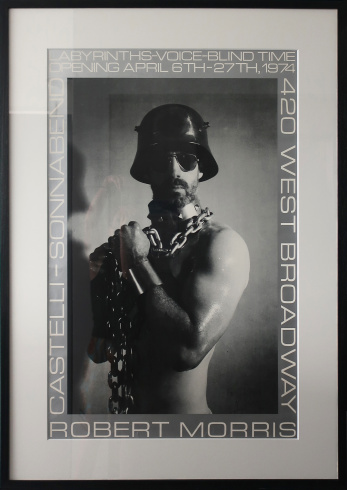  Robert Morris, affiche de l'exposition "Labyrinths Voice Blind Time" à la galerie Leo Castelli / Sonnabend, New York en 1974