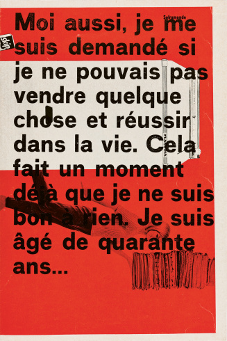 Marcel Broodthaers, "Moi aussi, je me suis demandé…" ["Ich habe mich auch gefragt…"], 1964