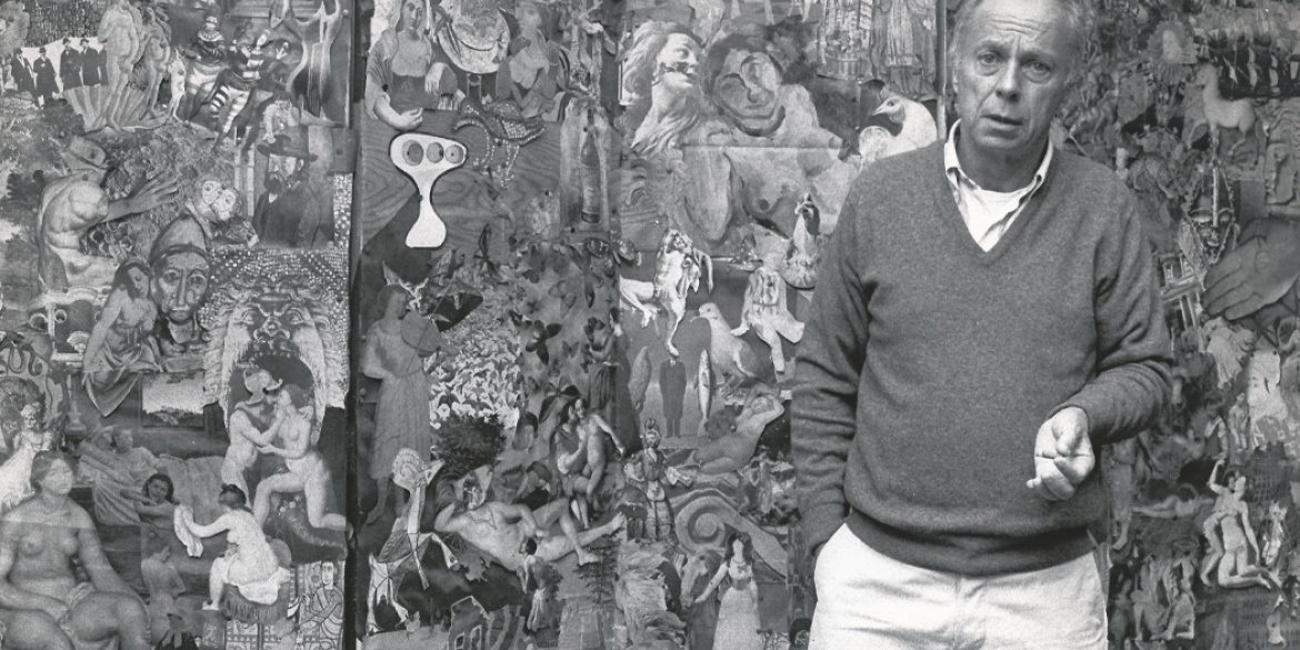 Portrait de Claude Simon en noir et blanc