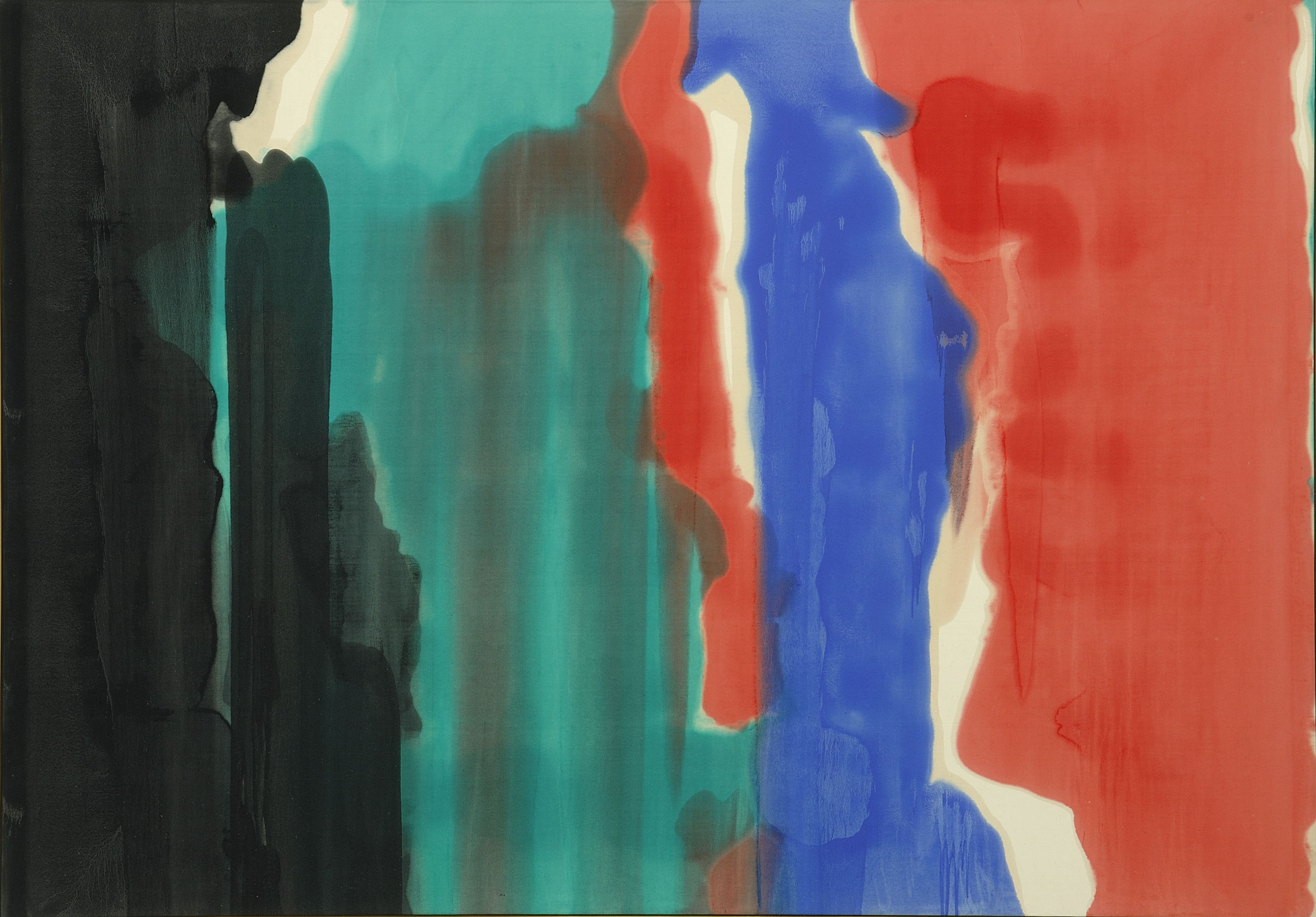 Morris Louis, Addition VI, 1959. Résine acrylique sur toile, 255 × 365 cm. 