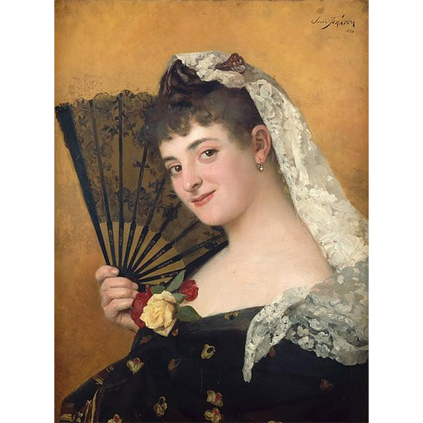José Frappa, "Portrait de femme en espagnole", 1886, huile sur toile, 61 x 46 cm