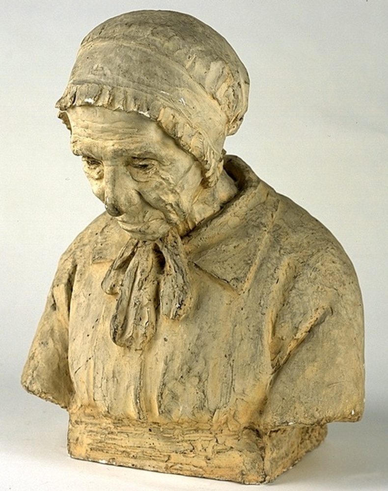 Buste de femme agée, dentellière