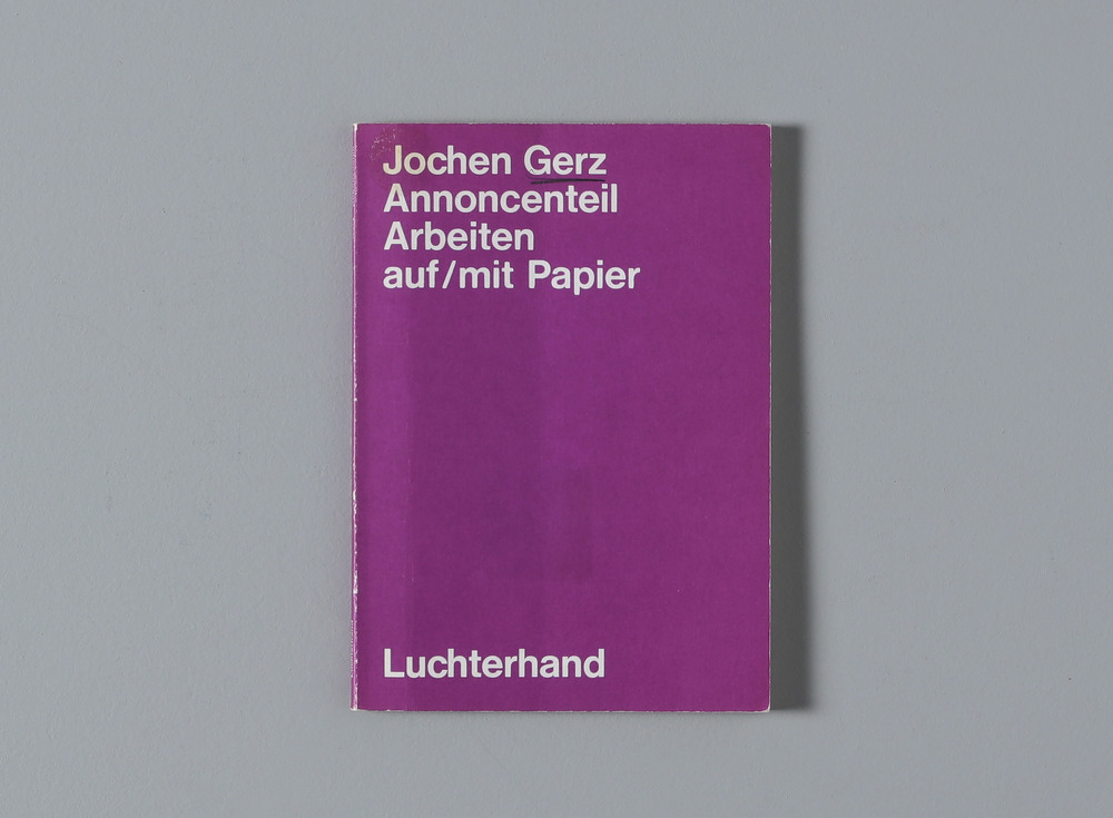 Annoncenteil. Arbeiten auf/mit Papier