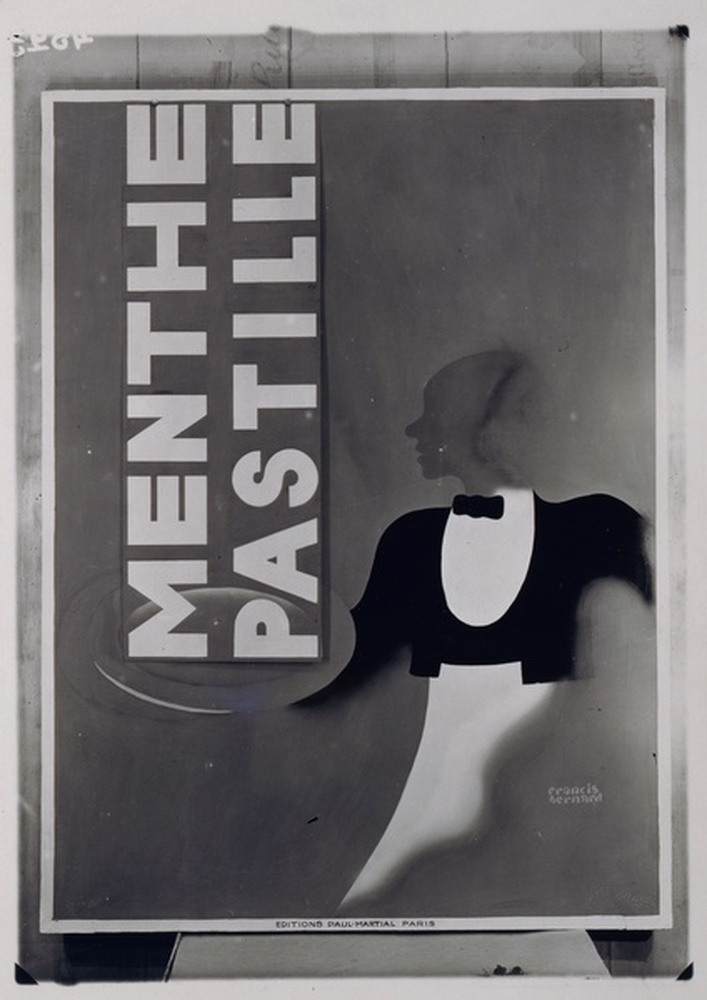 Reproduction d'une affiche publicitaire de Francis Bernard pour Menthe pastille