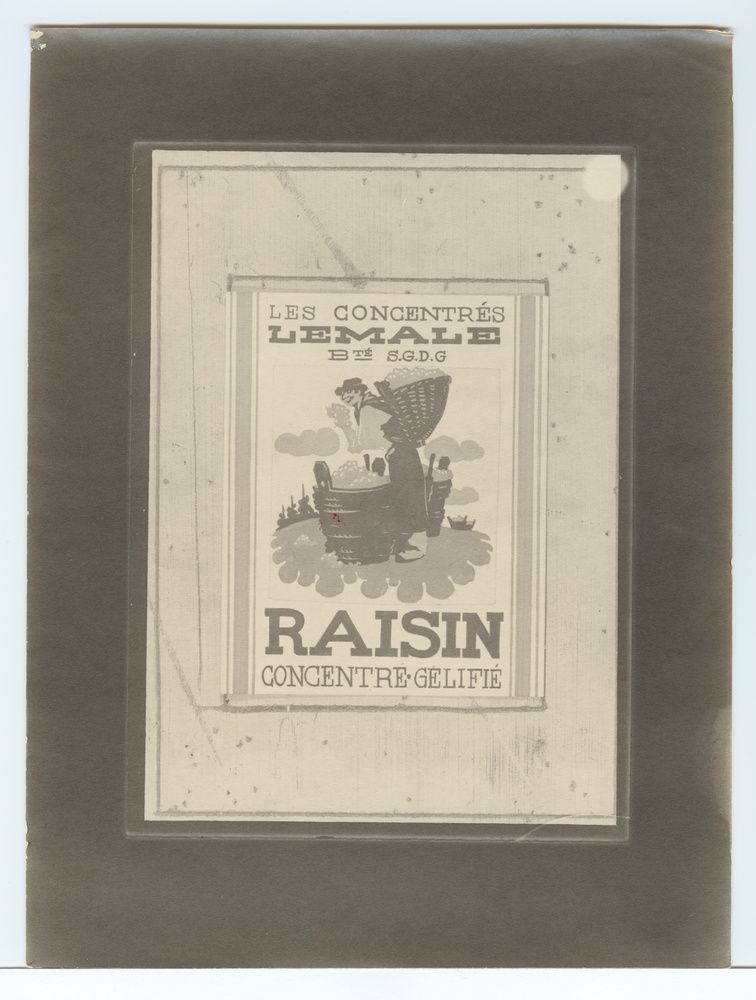 Affiche publicitaire pour les concentrés Lemale, faites une cure de raisin