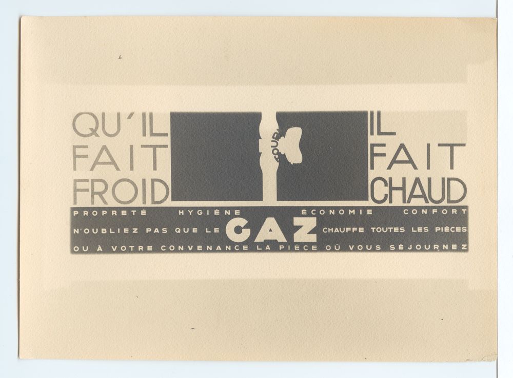 Reproduction de maquette publicitaire pour l'utilisation du Gaz