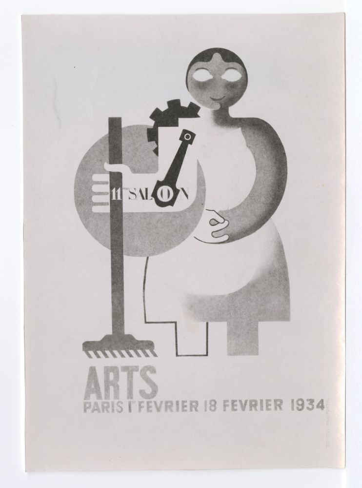 Reproduction d'affiche publicitaire de Francis Bernard pour le 11e salon des Arts Ménagers de 1934, contretype