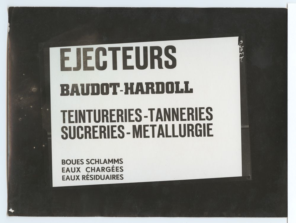 Baudot-Hardoll Paris, éjecteurs, teintureries…