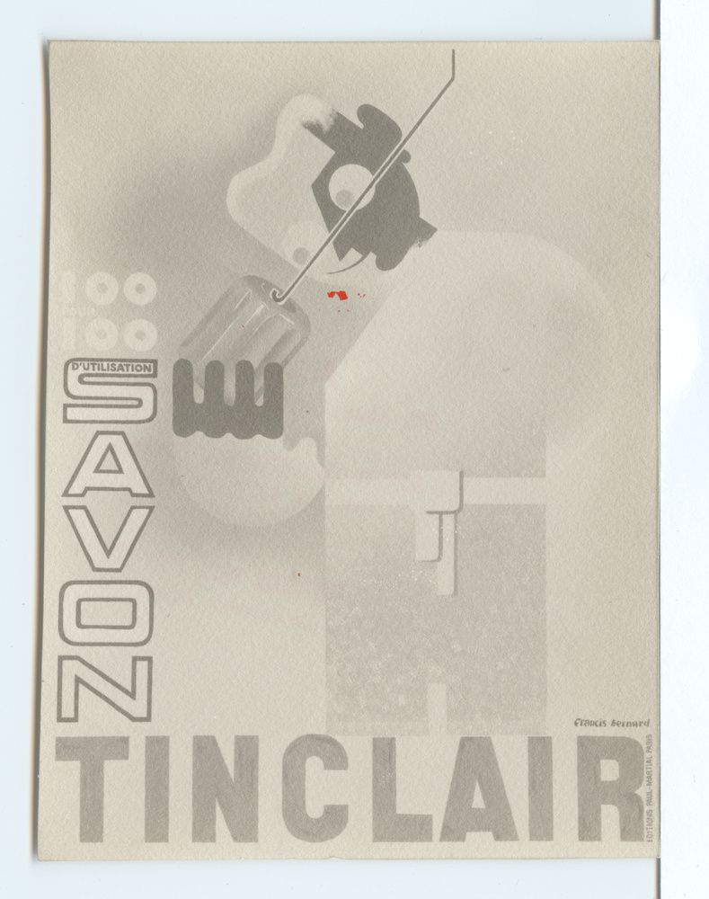 Francis Bernard, Publicité pour le savon TINCLAIR, contretype