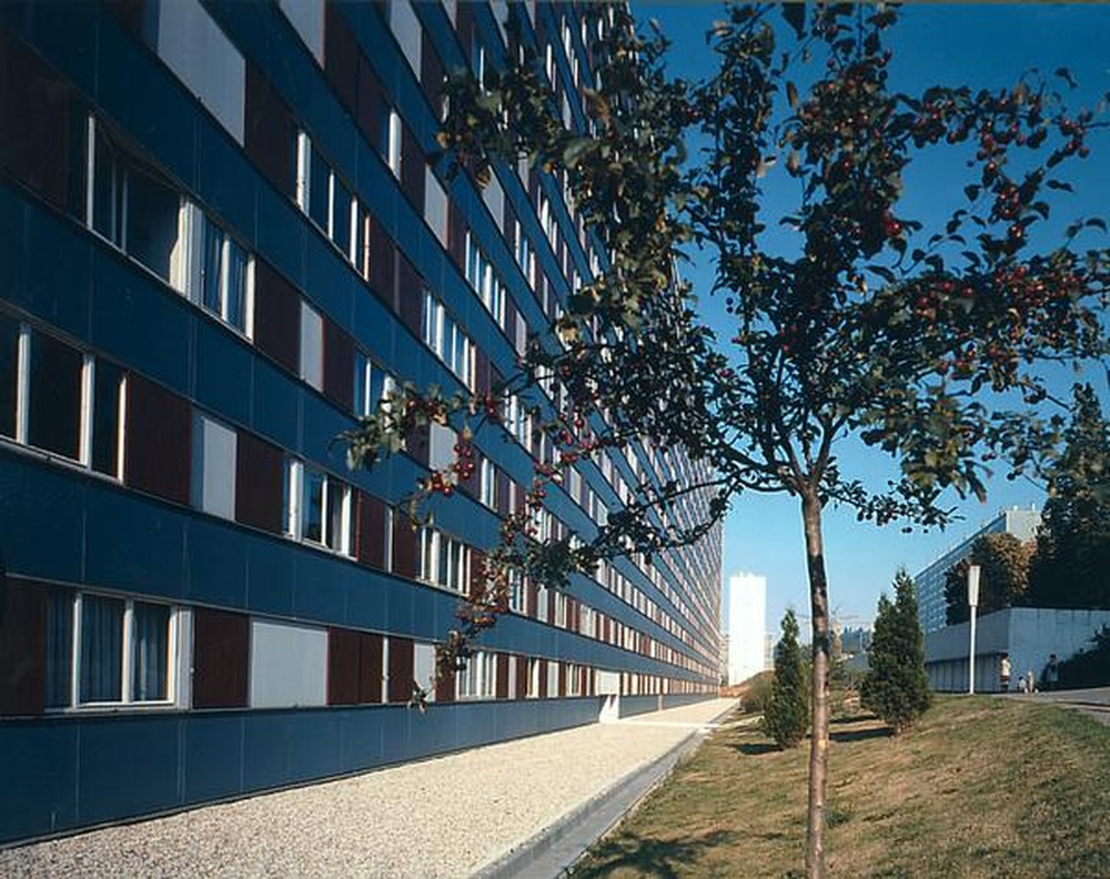 Saint-Etienne : Métare, vue partielle d'une façade d'immeuble