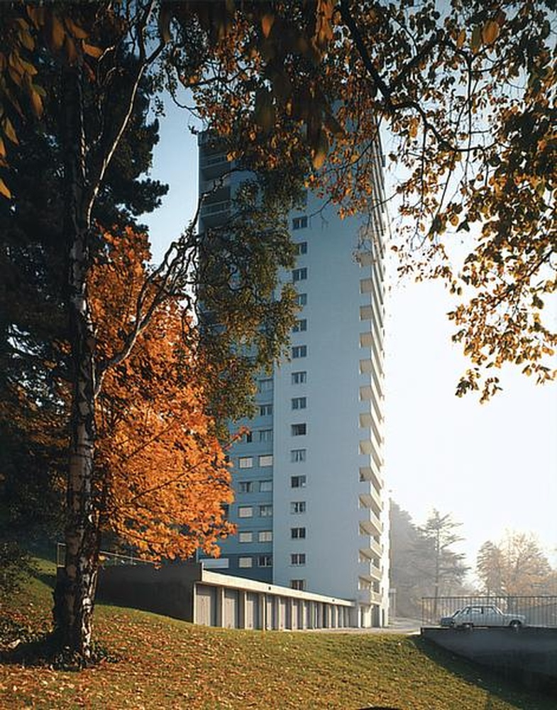 Saint-Etienne : Parc Landais, Parc du Portail Rouge, immeuble et garages