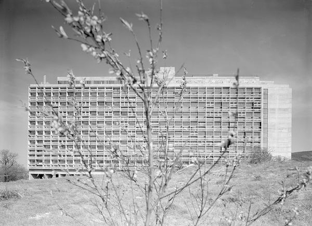 Firminy-vert : unité d'habitation Le Corbusier, façade ouest