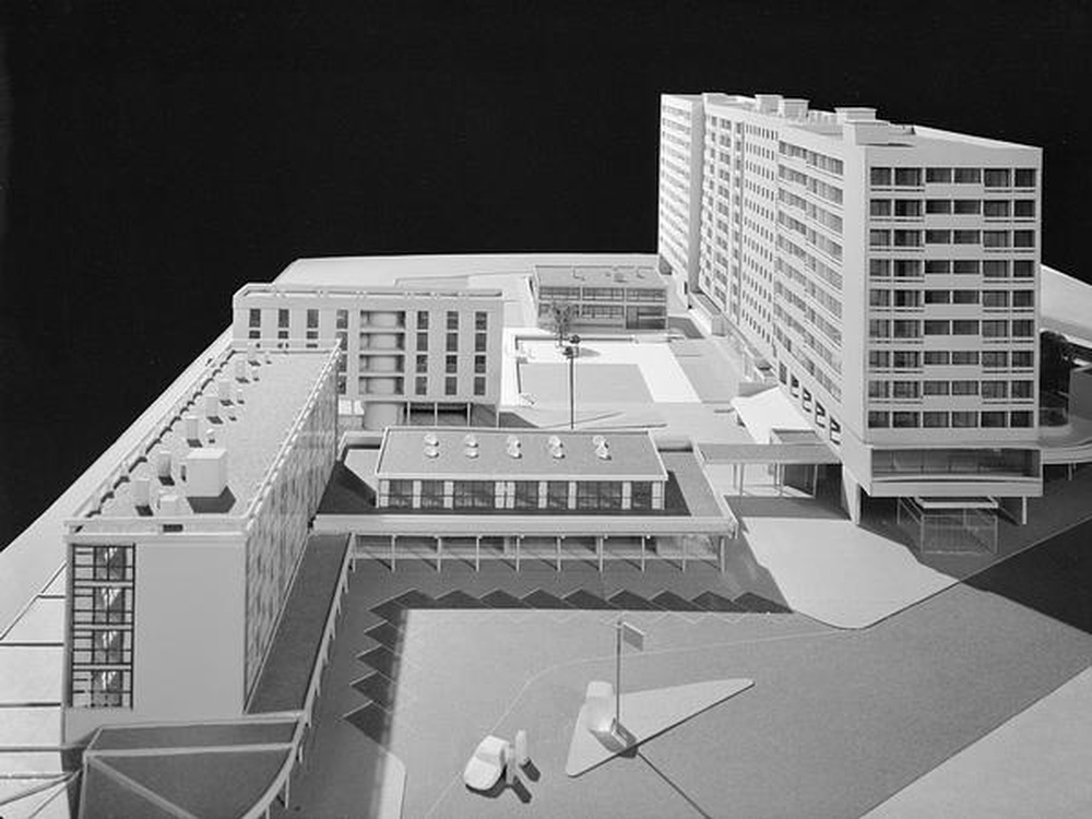 Firminy : place du centre, maquette (1956)