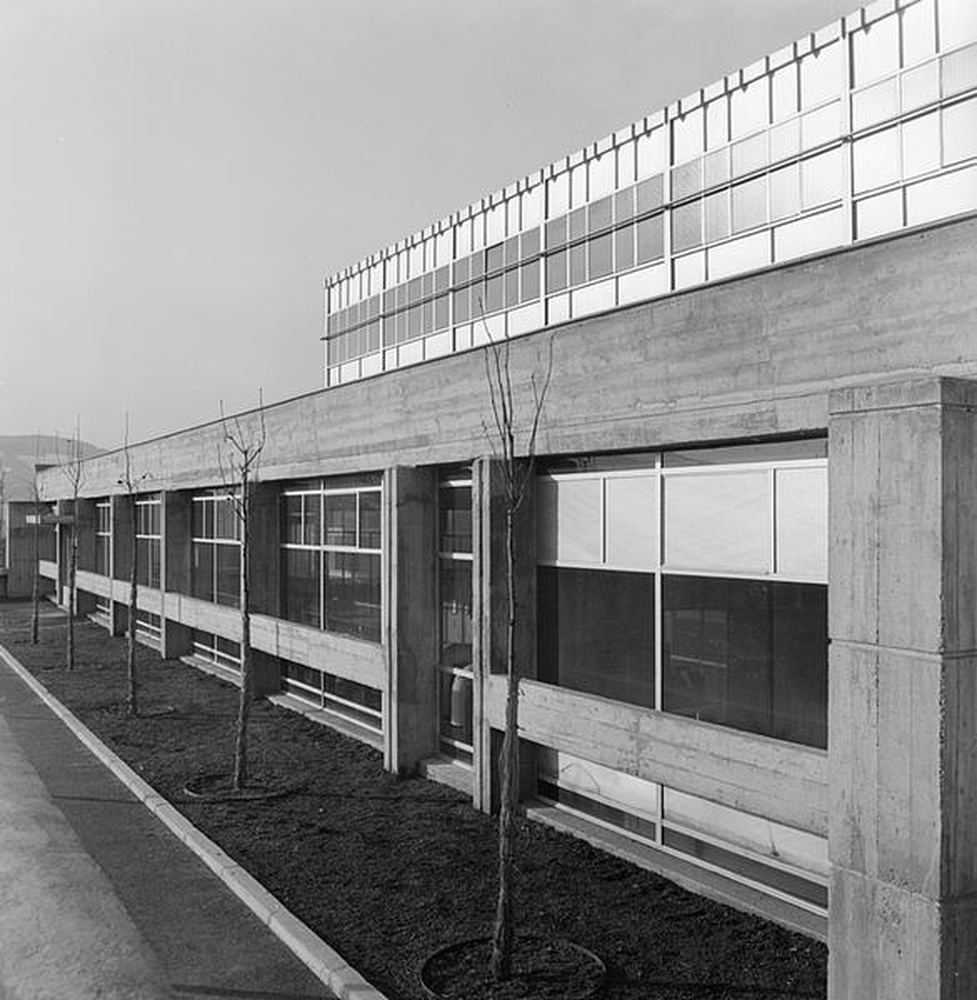 Firminy : chaufferie urbaine (Jean Kling), vue partielle d’un des façades