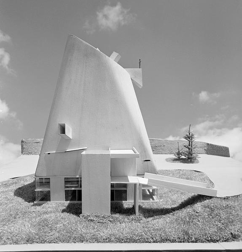 Firminy-vert : église Le Corbusier, maquette