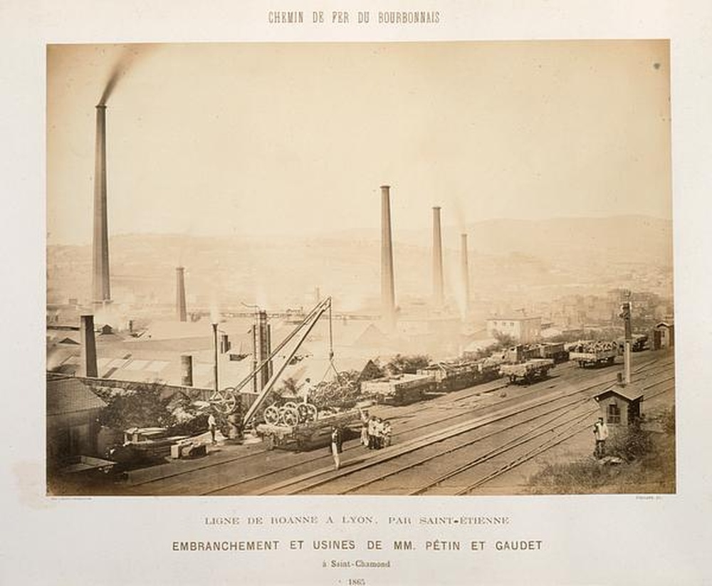 Chemin de fer du Bourbonnais
Ligne de Roanne à Lyon, par Saint-Etienne 
Embranchement et usines de MM. Pétin et Gaudet