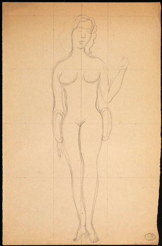 Mise au carreau, dessin appartenant à la série Anatomie du désir