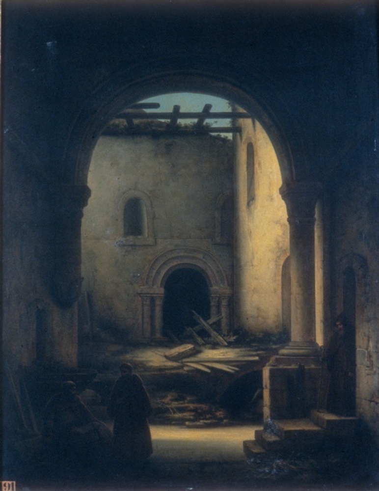 Intérieur d'un monastère en ruine