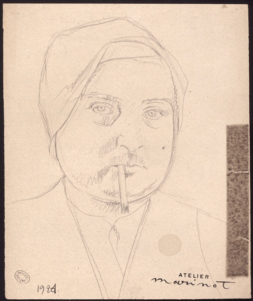 Autoportrait au bonnet et à la cigarette 1921