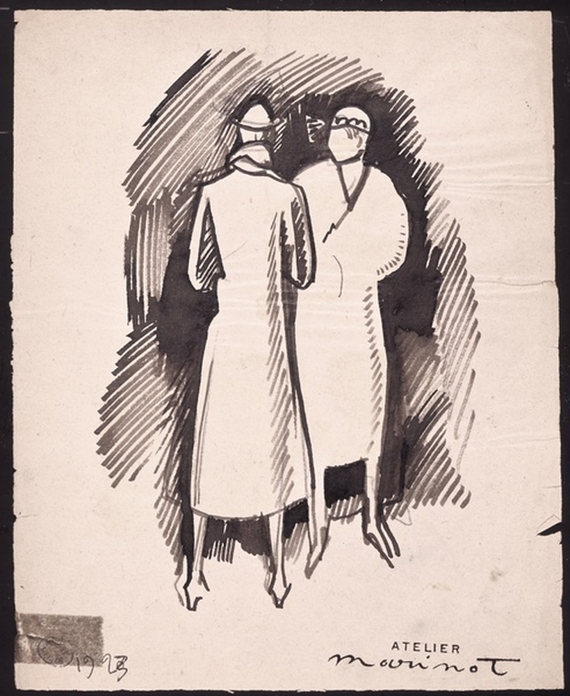 Deux femmes causant 1923