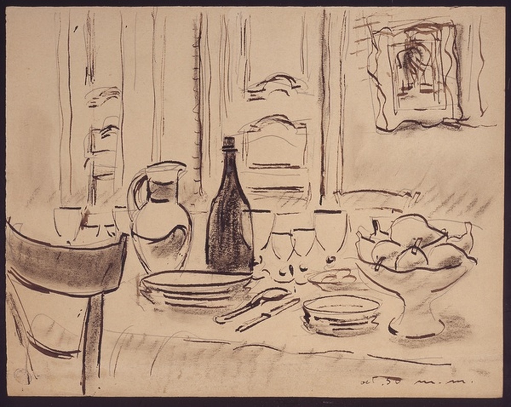 La table servie à l'atelier 1950