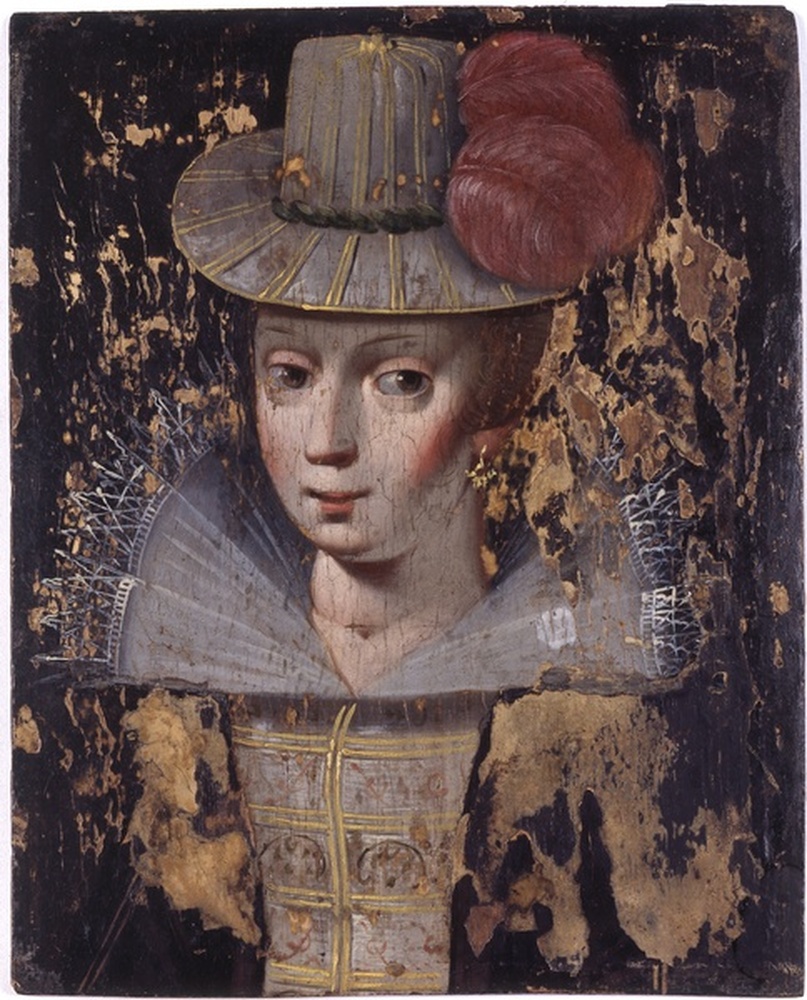 Portrait de femme au chapeau à plumes