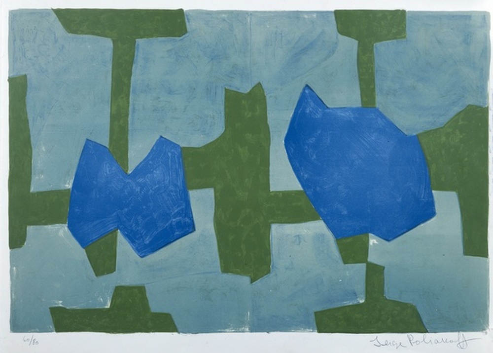 Composition bleue et verte