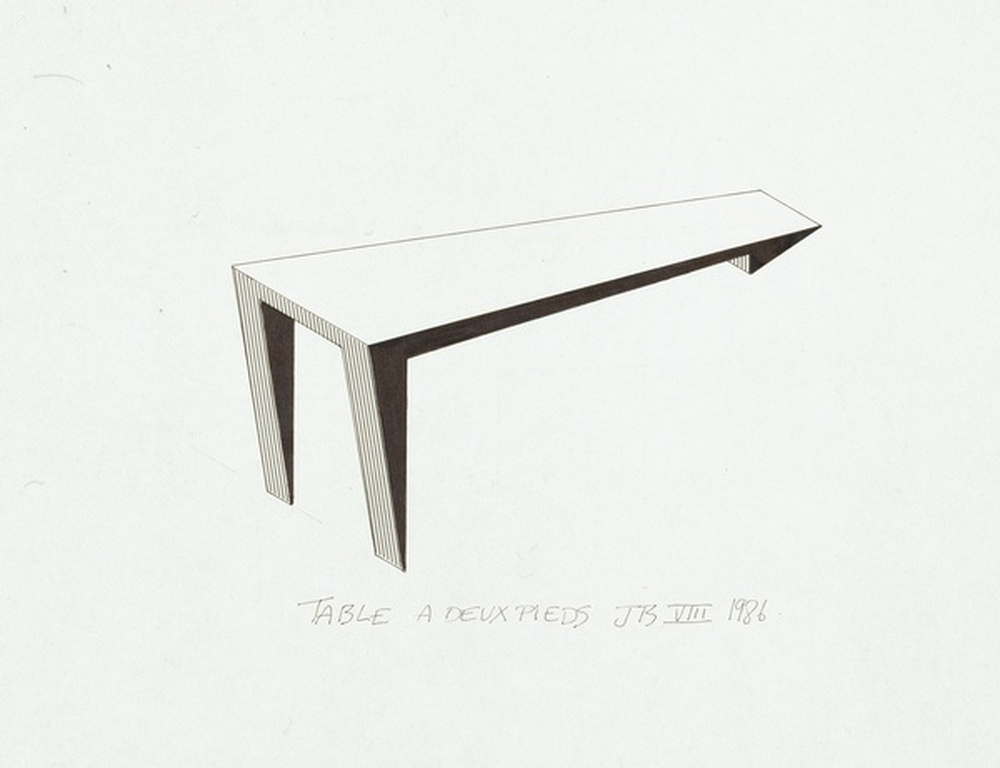 Table à deux pieds