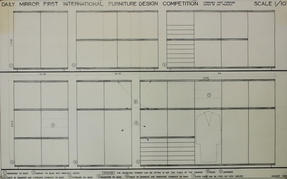 Daily mirror first international furniture design competition, combinable chest furniture system by unit principle