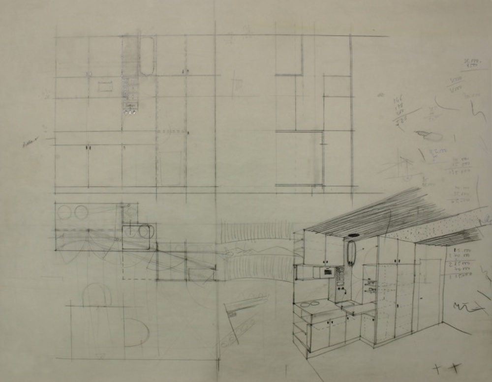 Plan d’aménagement, cuisine, vers 1960