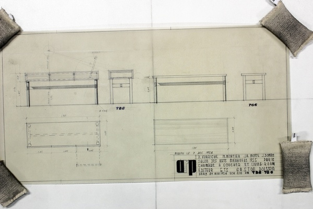 Salon des arts ménagers (Paris, 1955), Chambre à coucher et living room TB 6, TG 6, éditée par les établissements Gaston Poisson