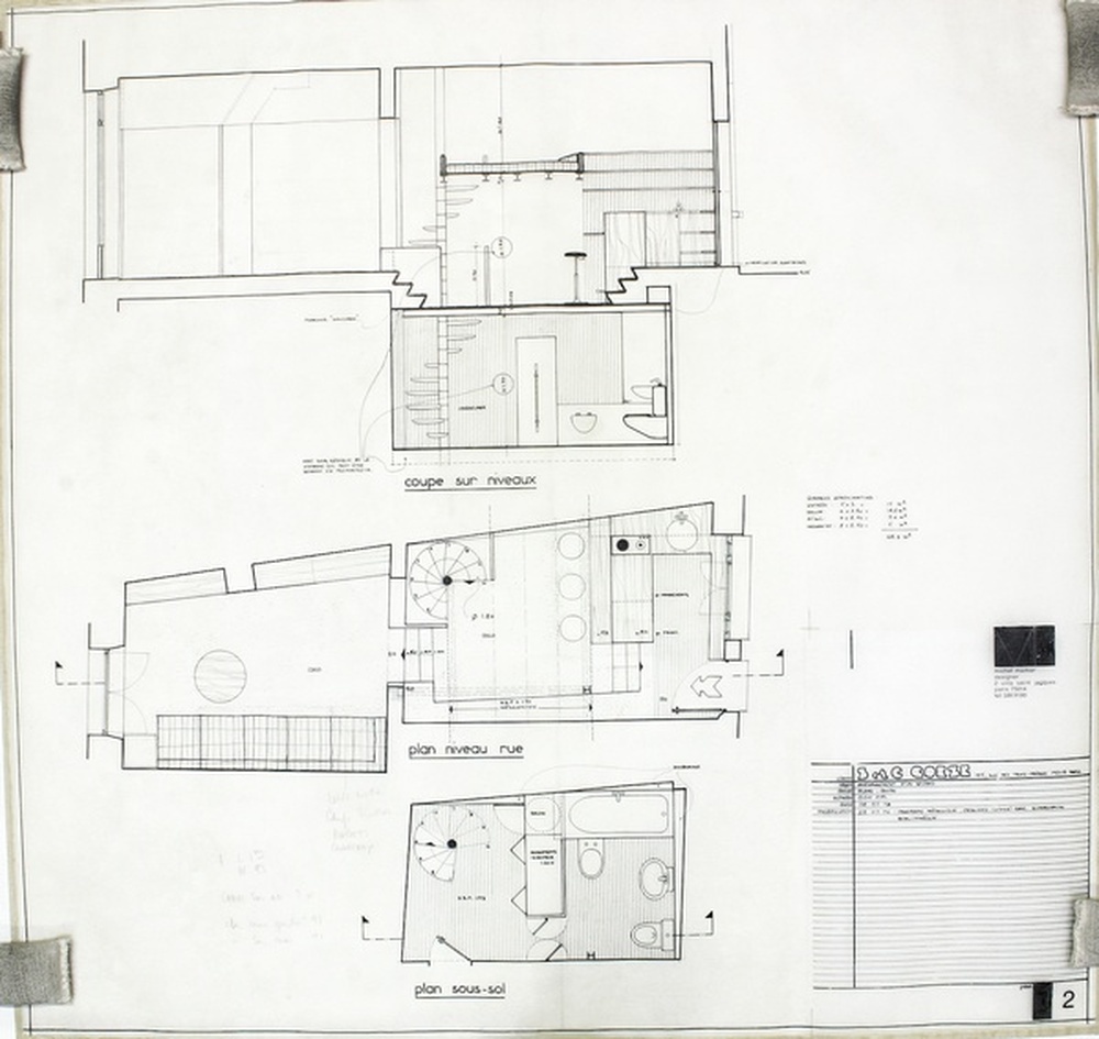 S et C Gorse 45, rue des trois frères 75018 Paris, aménagement d'un studio plans et coupe