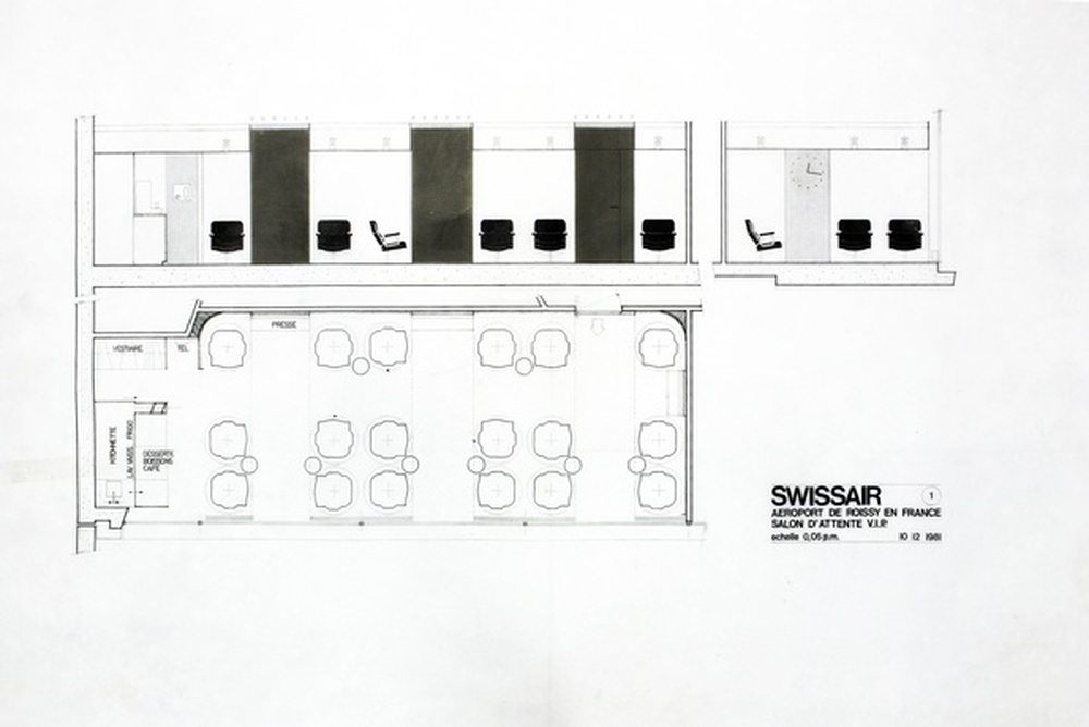 Swissair aéroport de Roissy salon d'attente V.I.P.