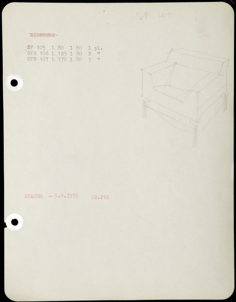 Siège fauteuil SF 105, 1959