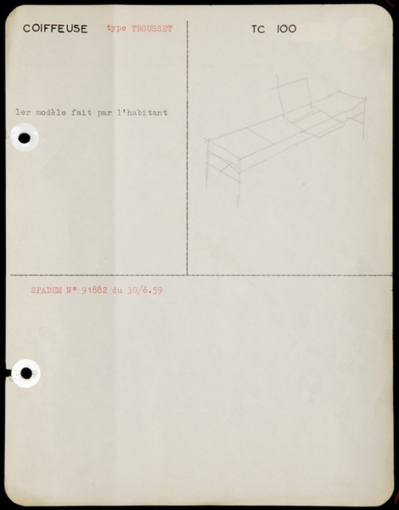 Table coiffeuse TCO 100, 1958 - 1959