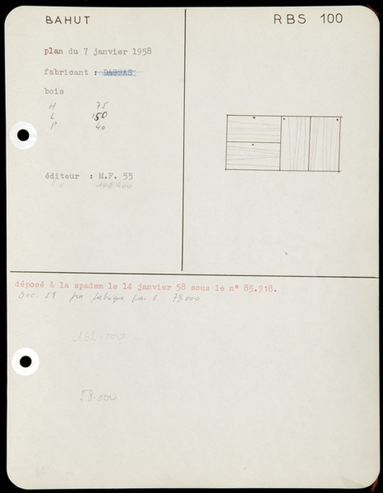 Rangement bahut secrétaire RBS 100, 1958