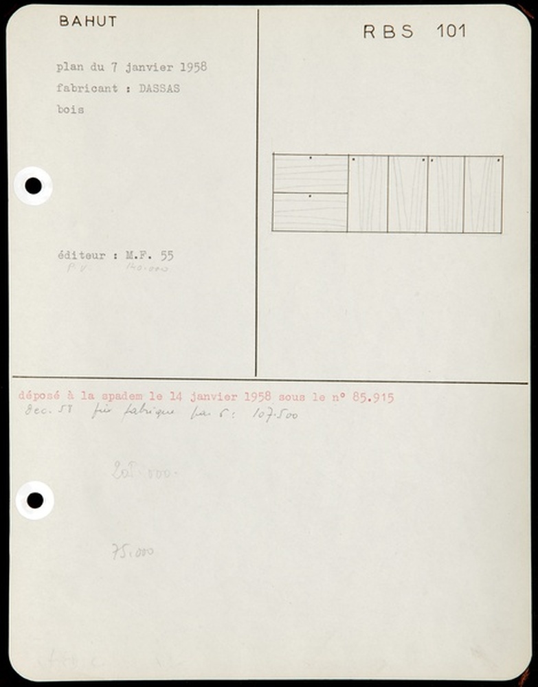 Rangement bahut secrétaire RBS 101, 1958