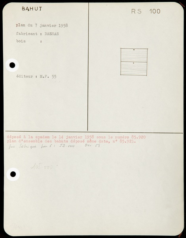 Rangement secrétaire RS 100, 1958