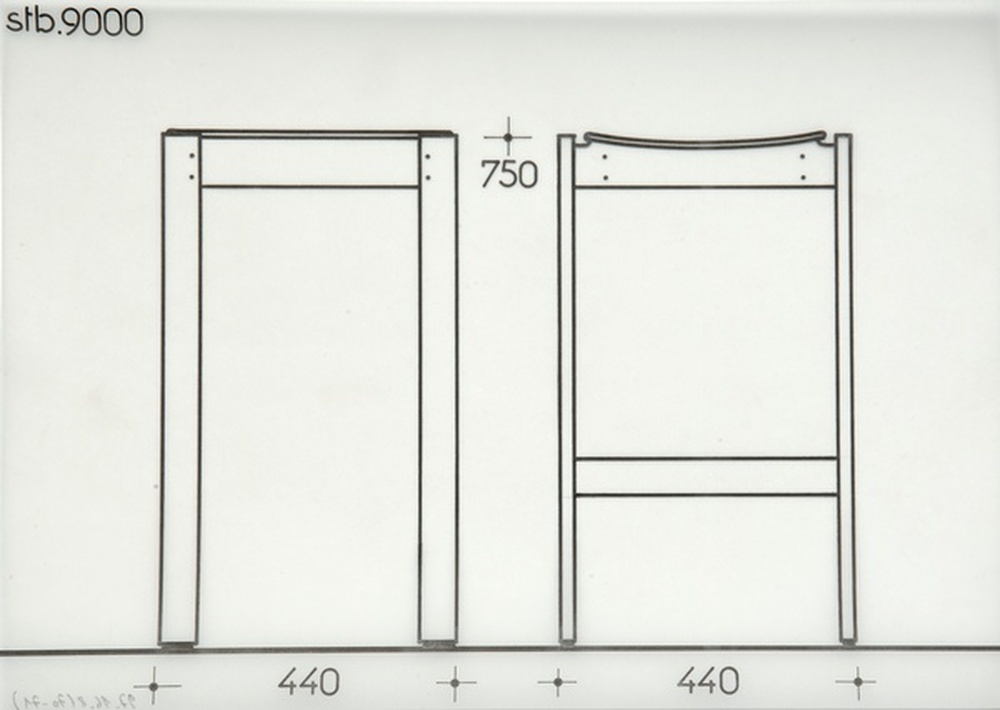 Siège tabouret banquette STB 9000, STB 9001, ST 8000, ST 8001, ST 9000, programme MP2, 1977 - 1978