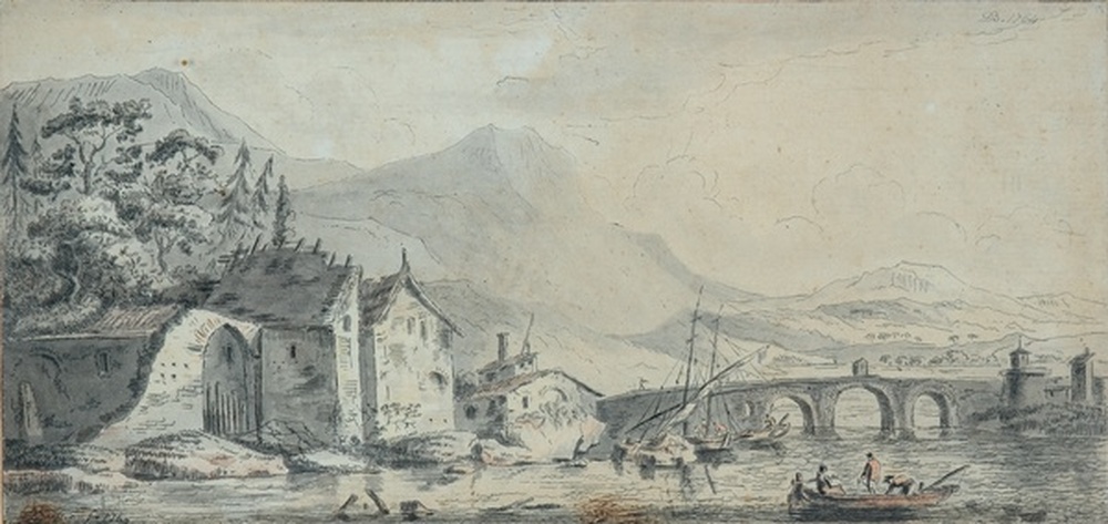 Paysage aux pêcheurs