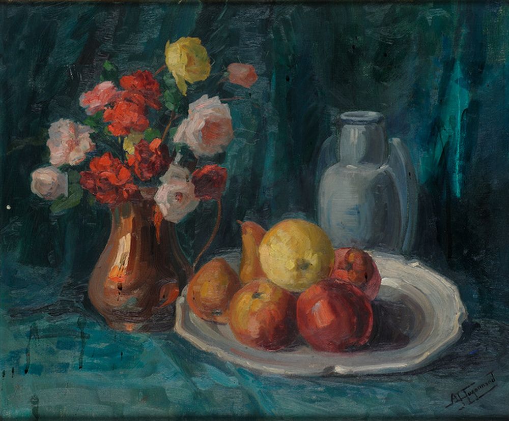 Nature morte fleurs et fruits