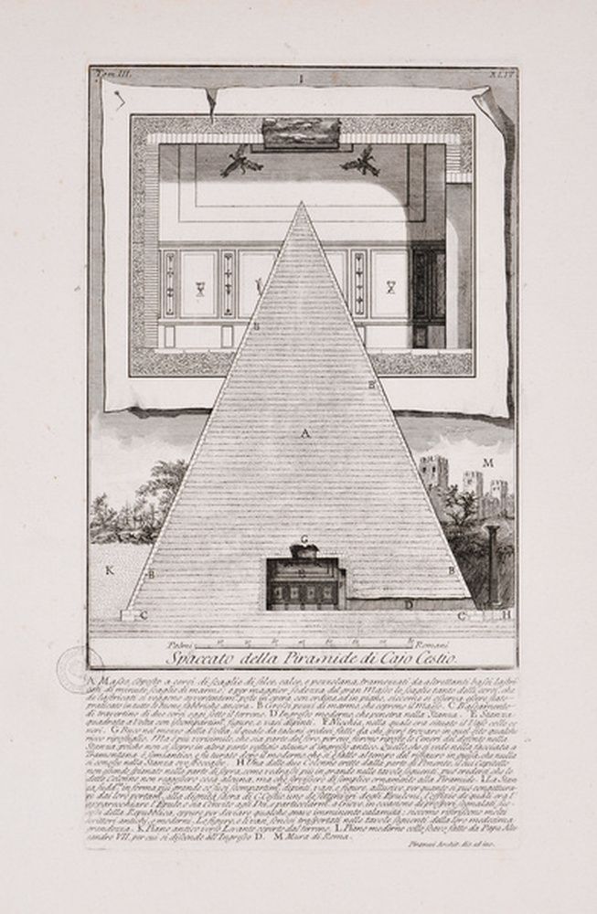 Coupe verticale de la pyramide de Caius Cestius