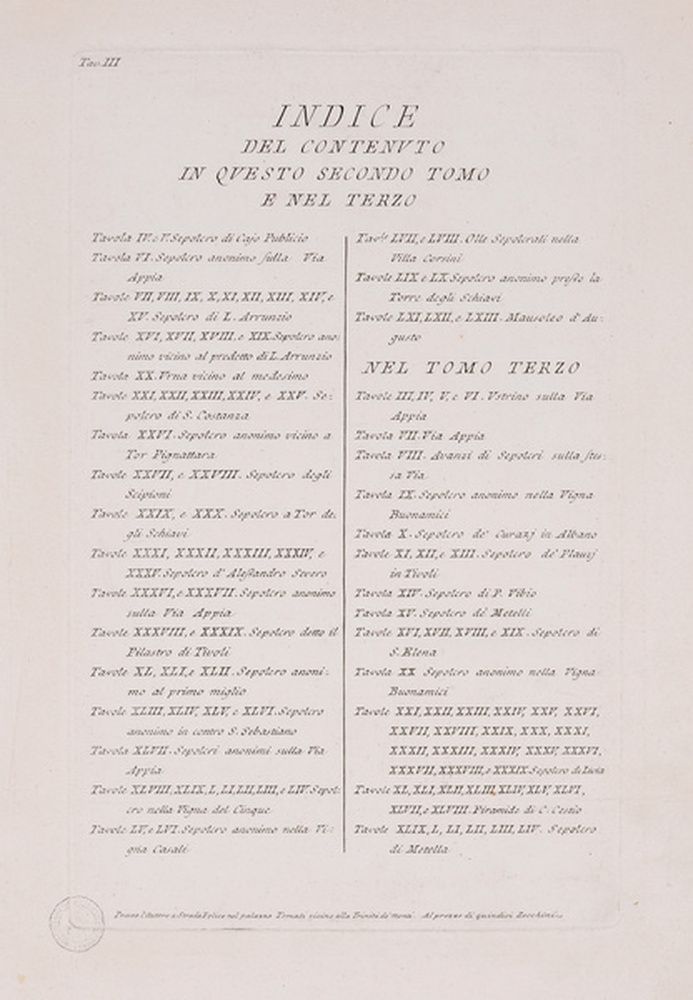 Table des matières des 2e et 3e volumes