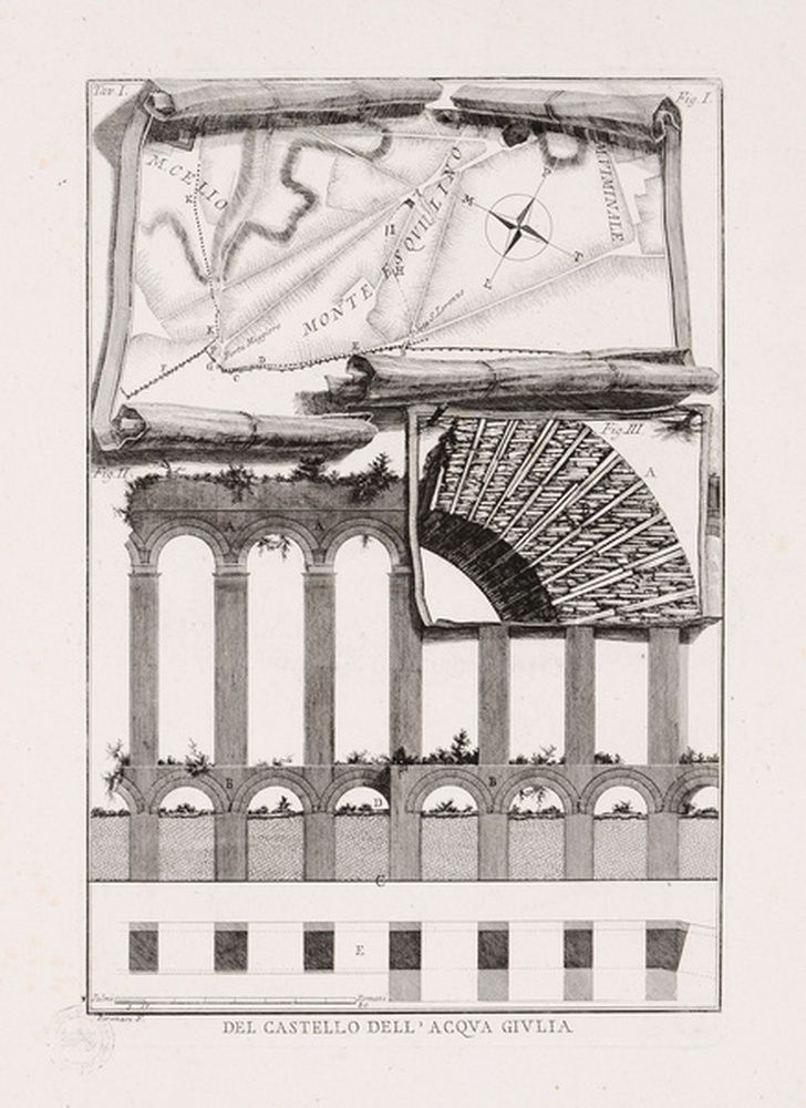 Plan, élévation et détail de l'aqueduc