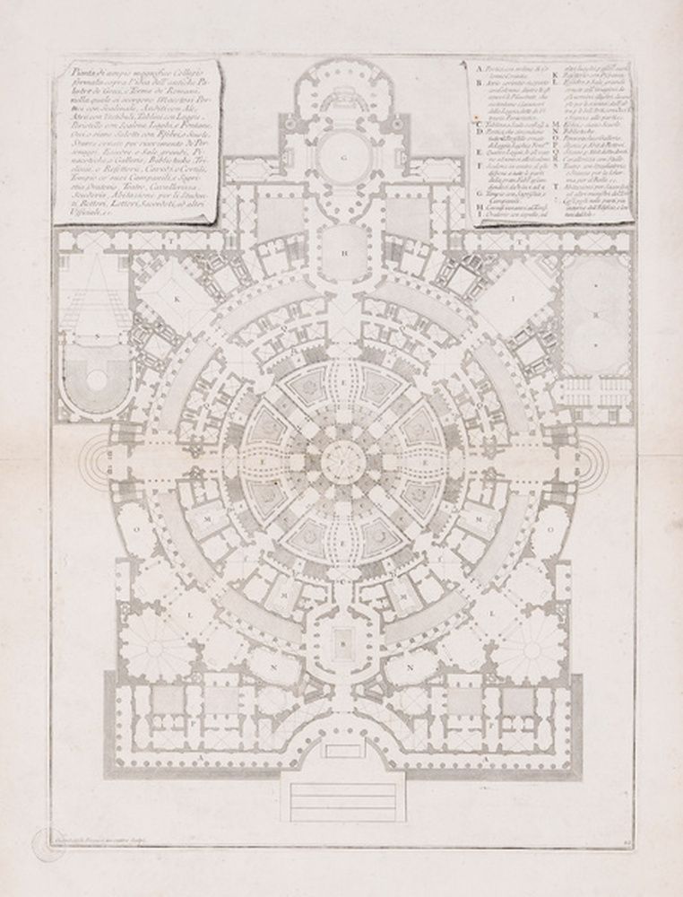 Plan d'un collège imposant et grandiose