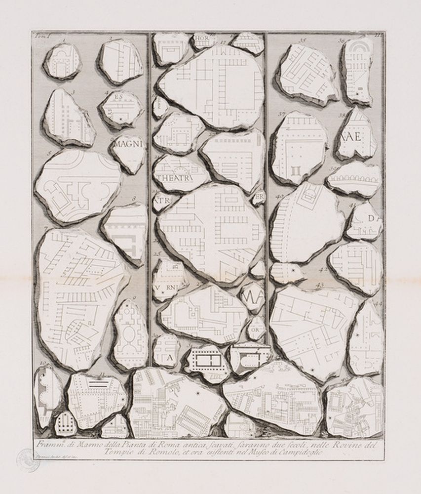 Fragments du plan en marbre de la Rome antique