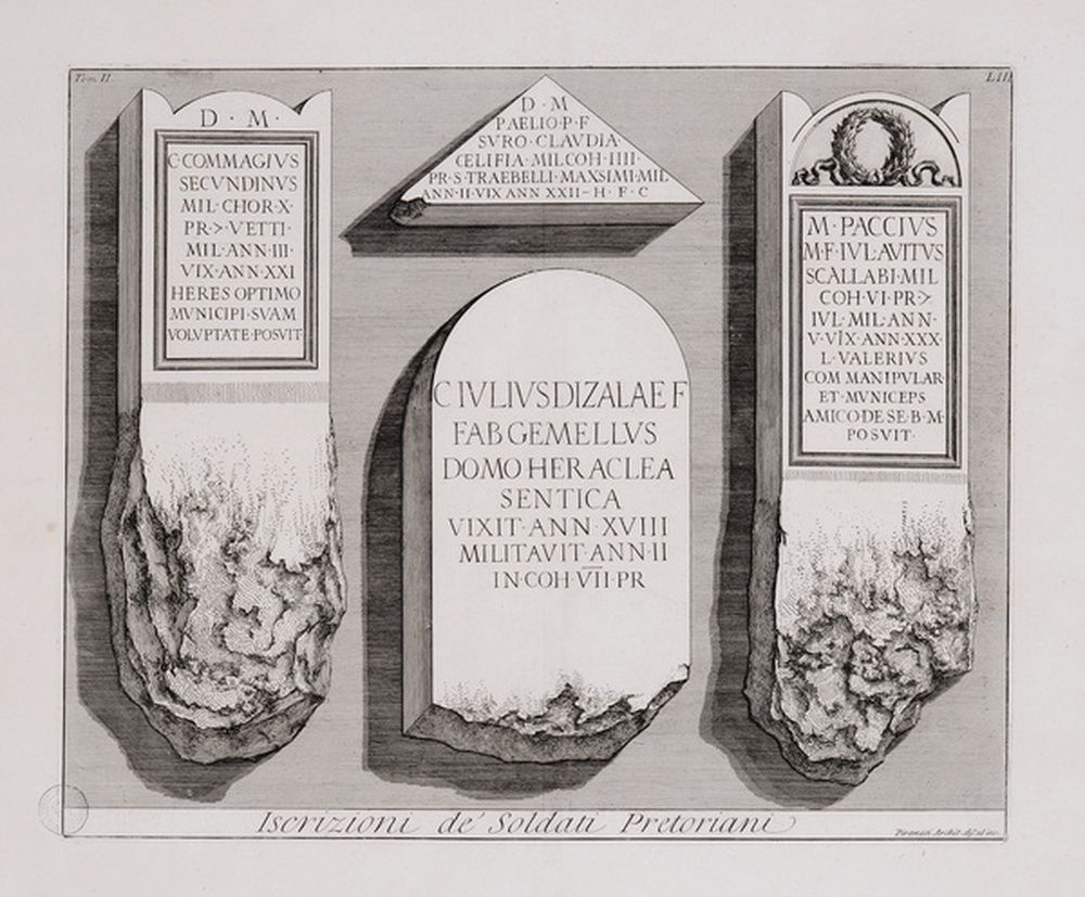 Inscriptions des soldats de la Garde Prétorienne