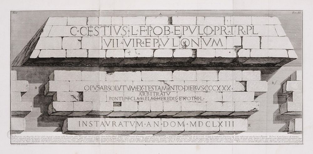 Inscription du mausolée de Caius Cestius