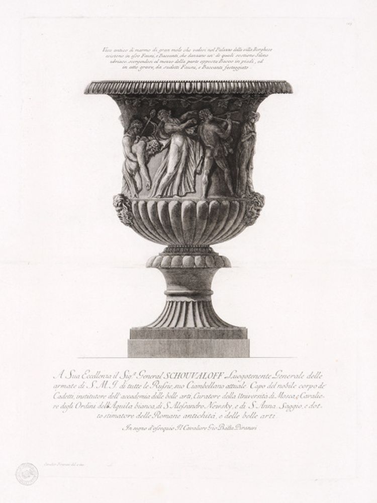 Vase antique en marbre de la villa Borghèse