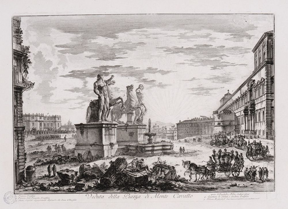 Vue de la piazza di Monte Cavallo (Quirinal)